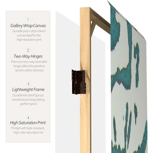6 ft. Tall Double Sided Teal Vineyard Canvas Room Divider - color: Teal Vineyard