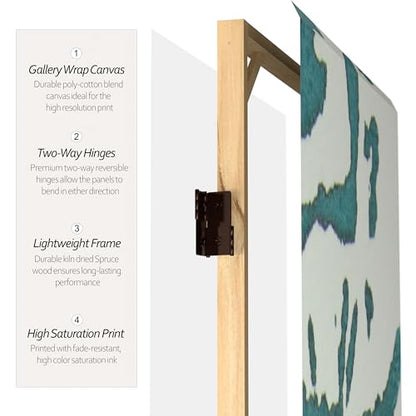 6 ft. Tall Double Sided Teal Vineyard Canvas Room Divider - color: Teal Vineyard