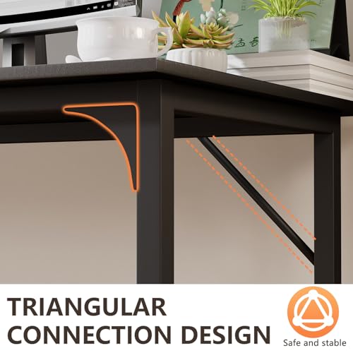 BestOffice Computer Desk,Home Office Desk, Modern Simple Style for Home Office Study Writing (Black, 63 Inch) - color: Black, size: 63 Inch
