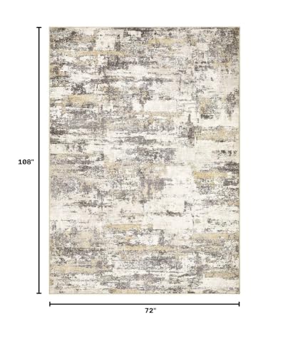 6x8 Area Rugs Abstract Washable Living Room Rug, Gold Brown | Modern Neutral Non-Slip Soft Low Pile Stain Resistant Carpet for Bedroom, Dining Room, Nursery Home Decor - color: Gold Brown, size: 6' x 8' (Rectangular)