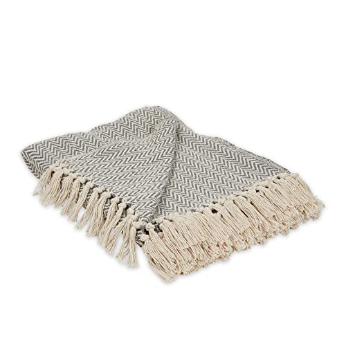 DII Chevron Throw Collection Handloomed Cotton, 50x60, Gray - color: Gray, size: 50x60"