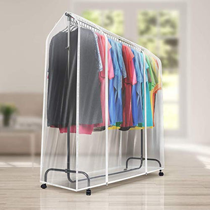 Sorbus Cover for Garment Rack 2 Pack- 6 Ft Transparent Clothes Rack Cover, Garment Coat Hanger Protector Dustproof Waterproof Clothing Storage Cover for Dresses, Suits, Coats (Rack Not Included) - size: 2 Pack