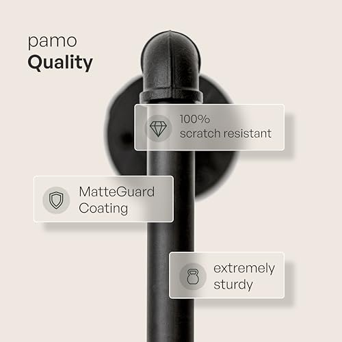 pamo Wall Mounted Clothing Rack with Oak Sheves – 117" W × 87" H, 1014 lbs | 5x Oak Shelves, Heavy Duty Closet Organizer, Powder Coated, Scratch-Resistant, Single Rod, Easy Assembly