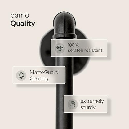 pamo Wall Mounted Clothing Rack with Oak Sheves – 117" W × 87" H, 1014 lbs | 5x Oak Shelves, Heavy Duty Closet Organizer, Powder Coated, Scratch-Resistant, Single Rod, Easy Assembly
