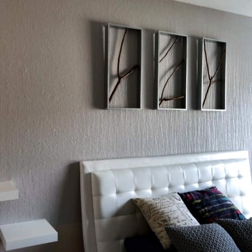mamonhome Silver Gray Self Adhesive Removable Wallpaper Peel and Stick Wallpaper for Livingroom, Bedroom, Kitchen, Bathroom. (Modern Stripes(Non-Adhesive)) - color: modern stripes(Non-adhesive)