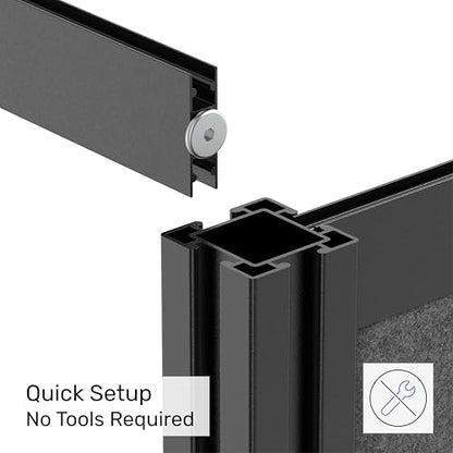 Workflow Modular Wall | Room Divider with Whiteboard, Sound Dampening, & Frosted Acrylic Panels | Expandable Office Partition for Privacy & Stability (70" x 48") - size: 70" x 48"