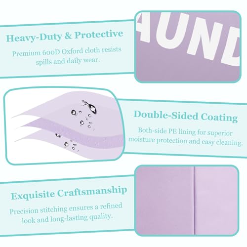 WOOHA 125L Large laundry basket,Collapsible laundry hamper, Tall Clothes Baskets Folding Washing Bin Foldable Fabric Hamper Bags for Bedroom, Closet,Bathroom,College,purple - color: Purple, size: 125L-XXXL