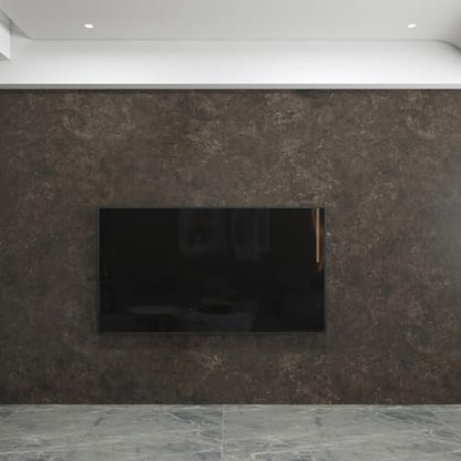 3yecao 31"×1181" Big Roll Large Size Wide Thick Dark Brown Tan Grey Concrete Wallpaper Peel and Stick Waterproof Taupe Charcoal Gray Concrete Cement Contact Paper Vinyl Tile Sticker for Bedroom Walls - color: Dark Brown Grey, size: 31" x 1181"