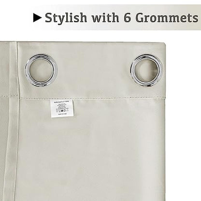 Turquoize Cream Beige Blackout Window Drapes Room Darkening Themal Insulated Grommet/Eyelet Top Nursery/Living Room Curtains for Bedroom/Living Room Each Panel 42 in x 54 in (W x L) (Set of 2 Panels) - color: Cream Beige, size: 42"W x 54"L (Pack of 2)
