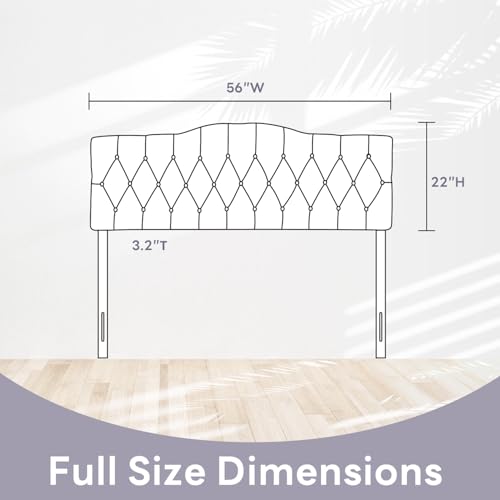 Iroomy Upholstered Full Headboard, Button Diamond Tufted Headboard with Adjustable Height and Solid Wood Leg, Velvet Padded Headboards for Full Size Bed, Modern Head Board, Pink - color: Pink, size: Full