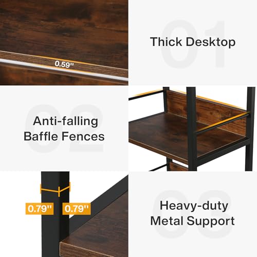 Tribesigns 78.7" Tall Bookcase, 6-Tier Slim Bookshelf, Narrow Book Shelf with Metal Frame, Industrial Bookcase for Living Room, Study, Bedroom, Rustic Brown - color: Rustic Brown