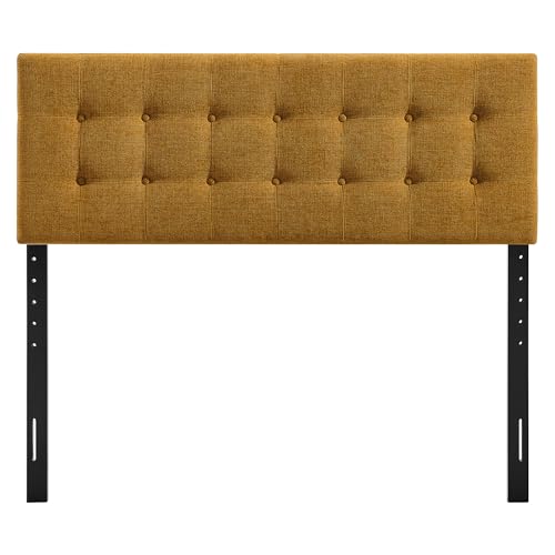 Modway Emily Full Size Performance Fabric Headboard in Copper - Linen-Like Upholstery with Button Tufting and 7 Adjustable Height Positions - color: Copper, size: Full