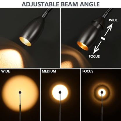 Reading Floor Lamp, 72" LED Dimmable Lamp with Gooseneck,Zoomable Spotlight | Adjustable Color Beam Standing Lamp, Touch & Remote Control, Task Craft, Sewing, Bedroom Living Room, Office, Brushed Nicke - color: Brushed Nickel