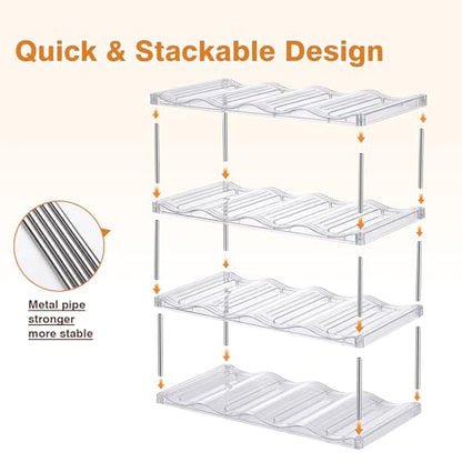 Large Compartment Water Bottle Organizer, Stackable Water Bottle Holder for Stanley 40 oz Tumbler, Clear Tumbler Organizer for Cabinet, Kitchen Pantry or Countertop, 3 Pack (4 Pack) - size: 4 Pack
