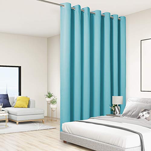 BONZER Extra Wide Room Divider Curtain Total Privacy | Wall Noise Reducing Blackout Curtains for Apartment, Studio, 96L x 150W Inch (8L x 12.5W ft), 1 Panel, Teal - color: Teal, size: 150"W x 96"L (Pack of 1)