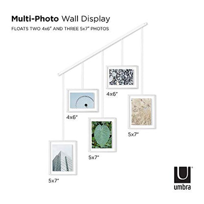 Umbra Exhibit Picture Frame Gallery Set Holds Five Photos, White - color: White, size: Set of 5, style: 5-Opening
