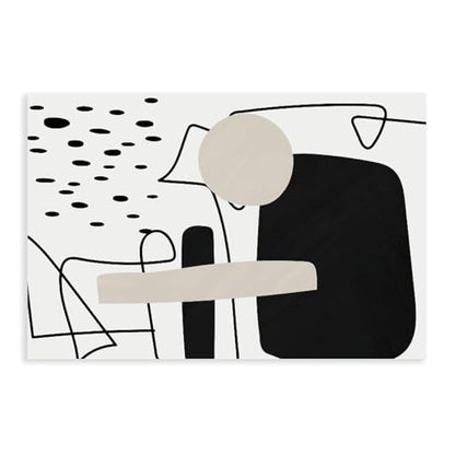 Minimalist Black & White Line Art Wall Decor Poster Wall Art Decor Print Picture Paintings for Living Room Bedroom Decoration Unframe 12x18inch