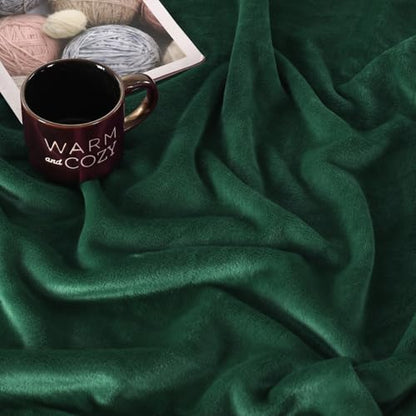 TASTHROW DarkGreen Throw Blanket 60x80 Inches | Soft Plush Cozy Fleece Flannel Throw Blanket, Lightweight Warm Throws for Bed, Couch, Bedroom and Living Room, All Seasons - color: Darkgreen, size: 60"x80"
