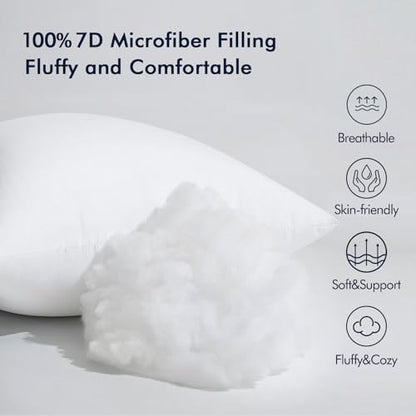 MIULEE 16x24 Inch Throw Pillow Insert for Couch Sofa Bed | Premium Virgin Filling, Soft Brushed Fabric, Rectangle Decorative Pillow, Lumbar Back and Neck Support - size: 16x24 Inch