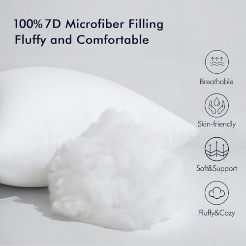 MIULEE 14x32 Inch Throw Pillow Insert for Couch Sofa Bed | Premium Virgin Filling, Soft Brushed Fabric, Rectangle Decorative Pillow, Lumbar Back and Neck Support - size: 14x32 Inch