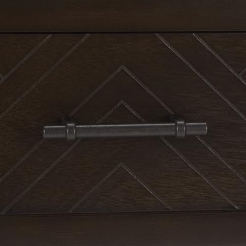 SAFAVIEH Home Collection - Peyton Dark Chocolate Console Table with 3 Drawers and 1 Shelf, Farmhouse Accent Entryway Table (CNS5705E)
