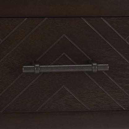 SAFAVIEH Home Collection - Peyton Dark Chocolate Console Table with 3 Drawers and 1 Shelf, Farmhouse Accent Entryway Table (CNS5705E)