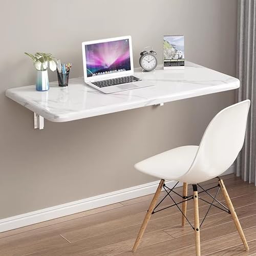 Wall Mounted Folding Table,Floating Wall Desk for Small Spaces,Functional Hanging Desk for Home Office Computer Workstation,Study Work Bench, Laundry Room, Kitchen Dining(White 31.5×19.7inch - color: White, size: 31.5 × 19.7 inches