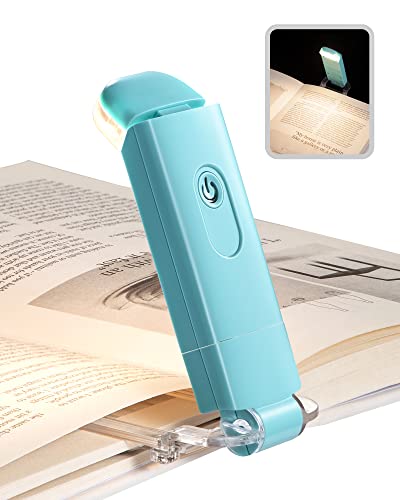 DEWENWILS USB Rechargeable Book Light for Reading in Bed, LED Book Reading Lights with Clip, Perfect for Bookworms, Kids, Warm White, Brightness Adjustable (Blue) | Warm White, Brightness Adjustable, Flexible Lighting Angle, Compact & Lightweight for Book