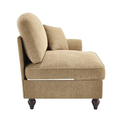 Modular Sofa with Ottoman & Pillow: Space Saving Sectional Couch for Small Apartments - Chenille Fabric Convertible Sofa Bed & Lounge Chair for Studio Living Rooms & Home Office