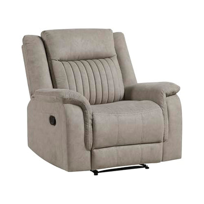 Lexicon Polished Microfiber Wall Hugger Manual Reclining Chair, Dove | 39.5"W Manual Recliner, Home Theater Seating for Living Room/Office/Apartment - color: Dove, size: Recliner