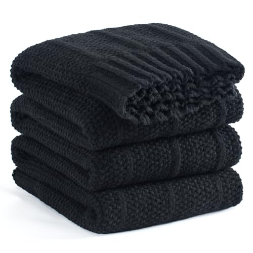 Carriediosa Knit Throw Blanket for Couch 60x80 Stripe Cable Knitted Throws | Black, Soft Textured Neutral Fall Blankets, Cozy Decorative Home Decor, Cover for Bed, Sofa & Outdoor Use - color: Black, size: 60" X 80"