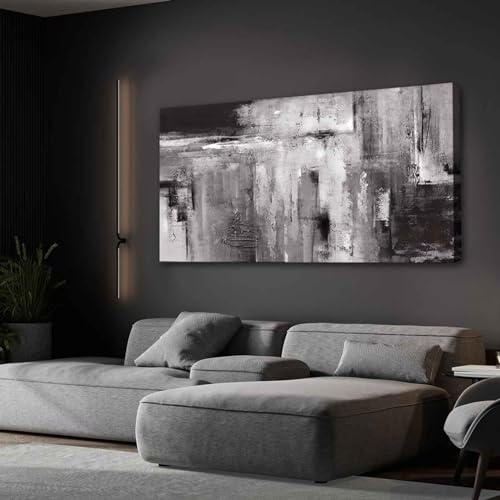 Home Wall Decor Abstract Photo Prints 24"x48" Black and Grey Wall Decor for Living Room Bedroom Office Framed Artwork for Walls - color: Black, size: 48"L x 24"W