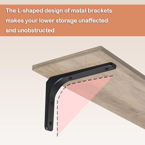 Long Wall Shelves, 31.5Inch Wooden Wall Mounted Shelves, Set of 2 | Floating Book Shelf with Metal Brackets, Easy Assembly, Max Load 22lbs, Wall Storage Ledges, Bedroom/Bathroom/Kitchen, Greige - color: Greige, size: 31.5 Inch
