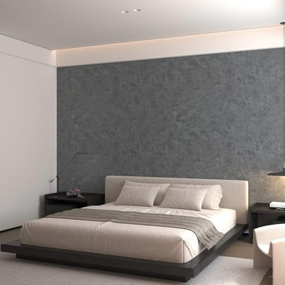 3yecao 31"×157" Big Roll Wide Thick Grey Concrete Wallpaper Peel and Stick Waterproof Glossy Gray Concrete Contact Paper Vinyl Wrap Self Adhesive Cement Sticker for Bedroom Bathroom Living Room Walls - color: Light Blue Grey, size: 31" x 157"