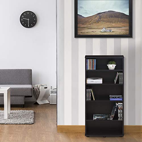 FURINNO Jaya 4-Tier Multimedia Storage Tower, Espresso - color: Espresso, size: 4-Shelf