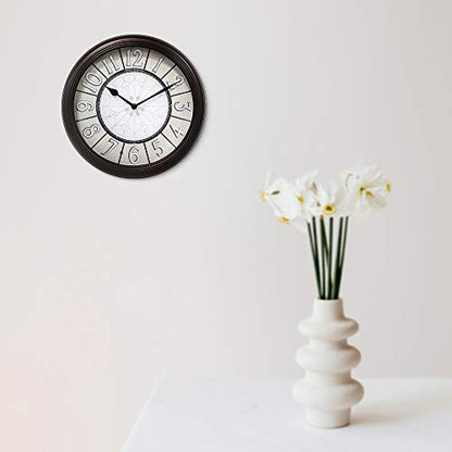 12.6" Illuminated Farmhouse Wall Clock | Silent Battery-Operated Night Light Wall Clock, Smart LED Sensor, Living Room, Kitchen, Bath, Oil-Rubbed Bronze - color: Oil Rubbed Bronze, size: 12.6"