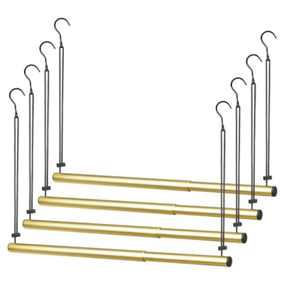 BaiNong Adjustable Closet Hanging Rod 17-30" Gold Closet Rod Extender 4Pack | Heavy Duty Double Hanging Closet Rod, Walk-in Closets, and Clothes Rack to Maximize Storage Space - color: Gold