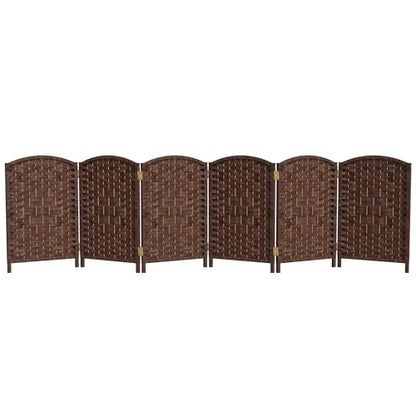 Red Lantern 2 ft. Short Diamond Weave Fiber Folding Screen - Dark Mocha - 6 Panel - color: Dark Mocha, size: 6 Panel