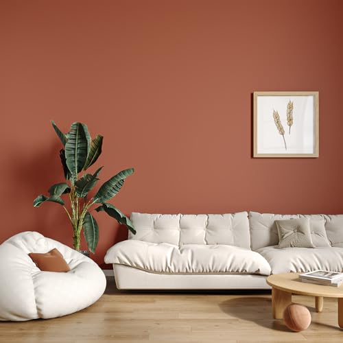 VEELIKE Thick Burnt Orange Peel and Stick Wallpaper Boho Removable Orange Contact Paper for Cabinets Shelves Walls 15.7''x118'' Self Adhesive Renter Friendly Vinyl Wallpaper for Bedroom Living Room - color: Burnt Orange, size: 15.7" x 118"