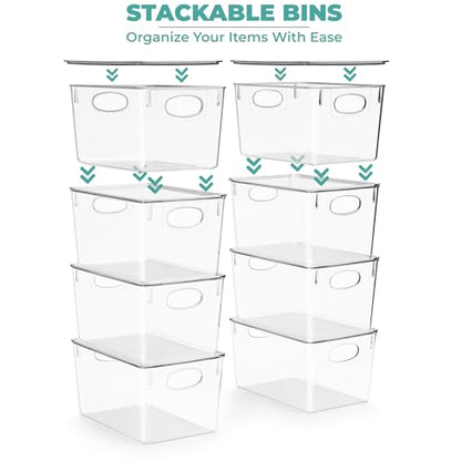 Sorbus Large Clear Plastic Storage Bins with Lids, Stackable Toy Storage Bins, Clothes, Medicine, Makeup, Closet, Art Supply, Bathroom, Shoe, Toy Storage Organizer (2 Pack) - size: Large, style: 2 Pack