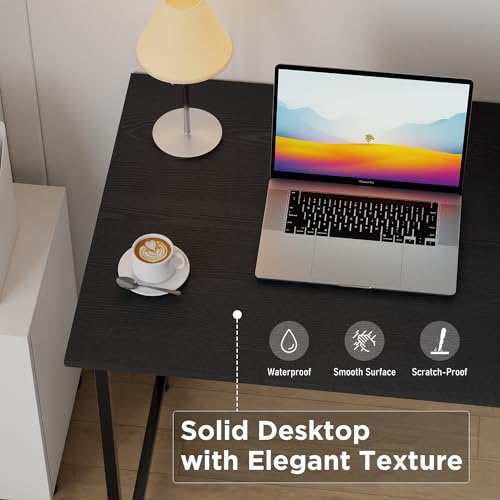 FDW 32 inches Office Small Computer Desk/Home Office Desk/Study Student Writing Desk/Modern Simple Style Desk,Black - color: Black, size: 32 Inches