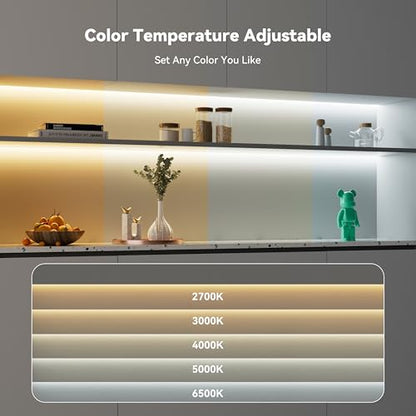 PAUTIX CCT COB LED 스트립 라이트 화이트 조정 가능한 6400LED, CRI90+ 32.8피트/10m 조도 조절 가능 2700K-6500K 24V LED 테이프 조명 키트, 알렉사/구글 어시스턴트와 함께 작동, 캐비닛 아래 침실 주방 DIY 조명용 - size: 32.8ft(Work with Alexa)