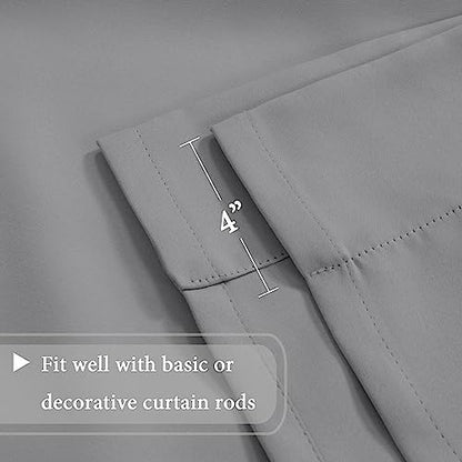 H.VERSAILTEX Blackout Tie Up Curtain Thermal Insulated Curtain Bathroom Curtains Dove Gray Tie Up Shade for Small Window (Rod Pocket Panel, 42 inches W x 63 inches L, Set of 1) - color: Dove Gray