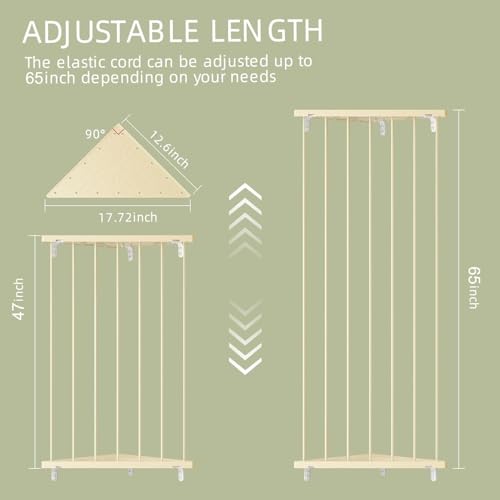 Stuffed Animal Storage Shelf Organizer(Patented) - Corner Stuffed Animal Holder Length Adjustable - Wall Plush Storage for Nursery Playroom Bedroom Kids Room (Beige, Standard) - color: Beige, size: Standard