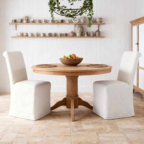 chairus Slipcovered Parsons Dining Chairs Set of 2, Upholstered Dining Room Chairs with Washable Linen Cover & High Back, Modern Farmhouse Wooden Side Kitchen Chairs, Cream White - color: Cream White Linen, size: 2 Chairs