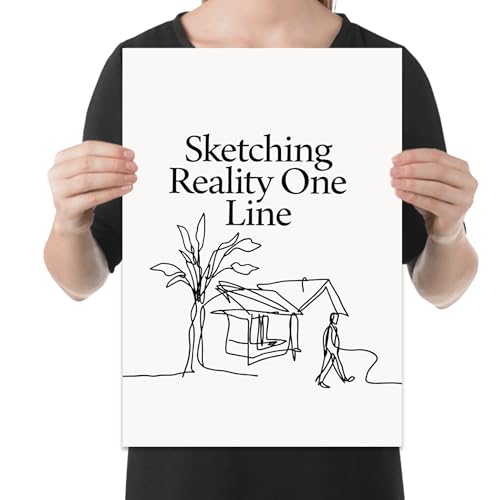 Minimalist Home Decor Poster Print - Sketching Reality One Line - 13x19 - Elegant Line Art Design