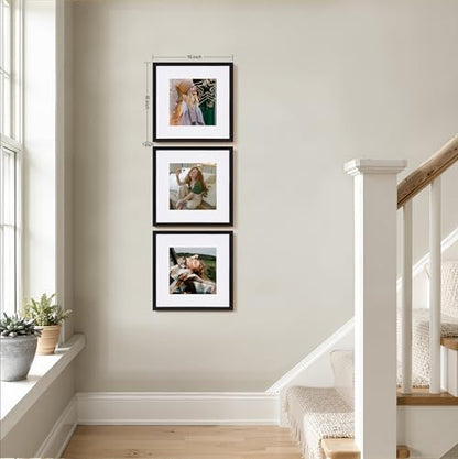 eletecpro 16x16 Picture Frame Set of 6, Display 12x12 with Mat | Gallery Wall Decor, Sturdy & Lightweight, Clear Acrylic, No Acid Mat, 2 Display Sizes - size: 16x16 for 12x12