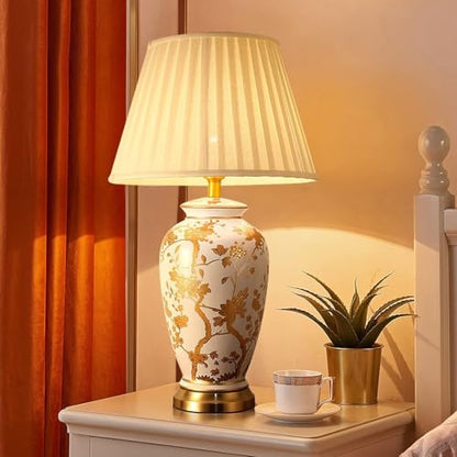 Ceramic Table Lamp for Desk and Bedside Living Room Home Office Decor Modern Minimalist Accent Lighting Study