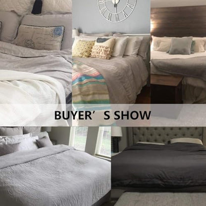 Simple&Opulence 100% Washed Linen Duvet Cover Set with Embroidered,3 Pieces Soft Farmhouse Comforter Set with Button Closure,1 Duvet Cover and 2 Pillowshams(Full,Natural Linen) - color: Embroidery Linen, size: Full