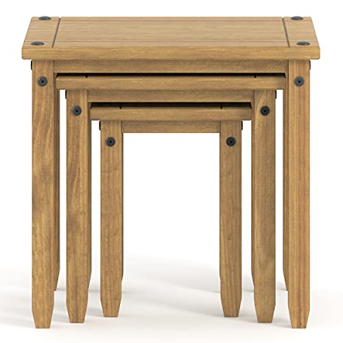 Small Coffee Table - Wood Nesting Tables - Small Coffee Tables for Living Room - Nesting Tables Set of 3 - Brown - color: Brown